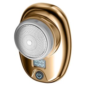 Portable Electric Shaver with LED Digital Display Type-C Rechargeable Electric Razor for Men Electric Beard Trimmer for Home Office Travel Car (Color: Gold)